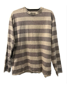 VTG 90s Stussy Striped Long Sleeve Shirt Knit Crewneck Grey Men's Large Skate